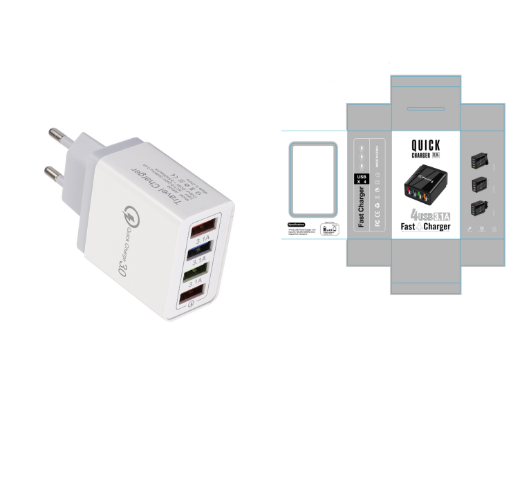 Fast Phone Charger | 4 Ports Phone Adapter | RJ2