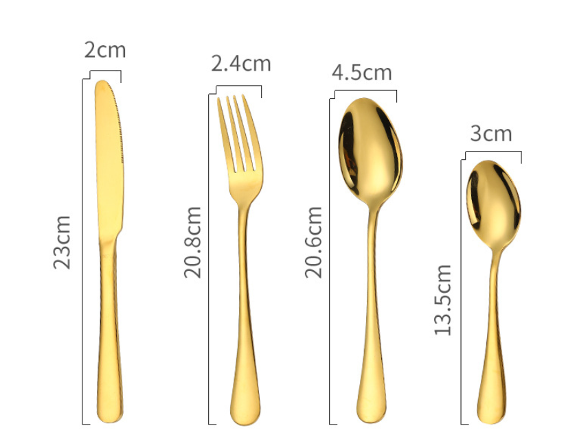 Stainless Steel Cutlery Set | Golden Cutlery Set | RJ2