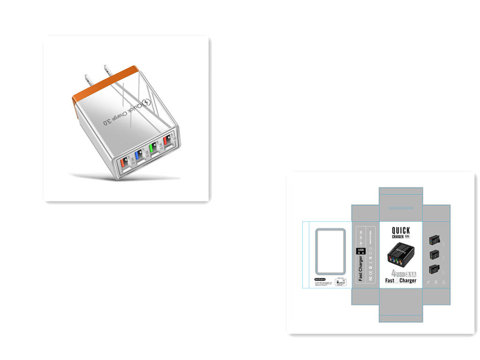 Fast Phone Charger | 4 Ports Phone Adapter | RJ2