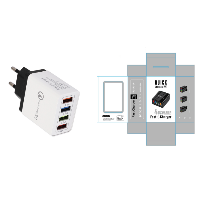 Fast Phone Charger | 4 Ports Phone Adapter | RJ2