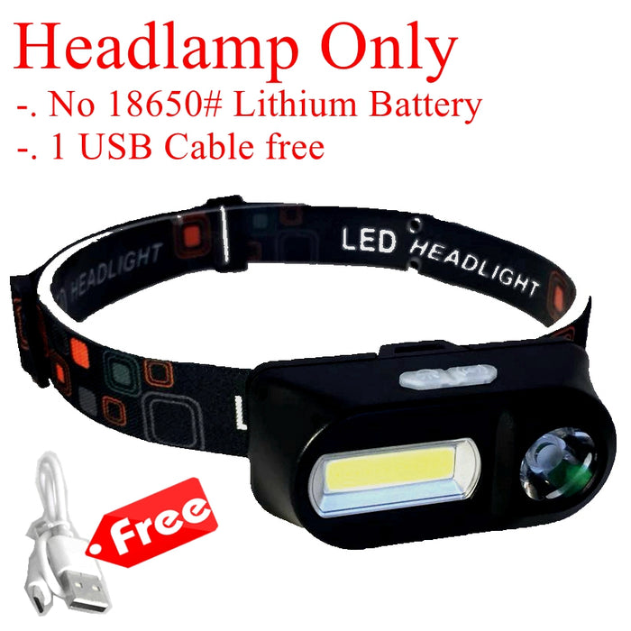 USB Rechargeable Headlight 3W LED - Waterproof