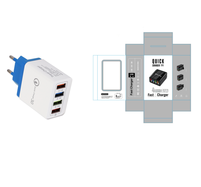 Fast Phone Charger | 4 Ports Phone Adapter | RJ2