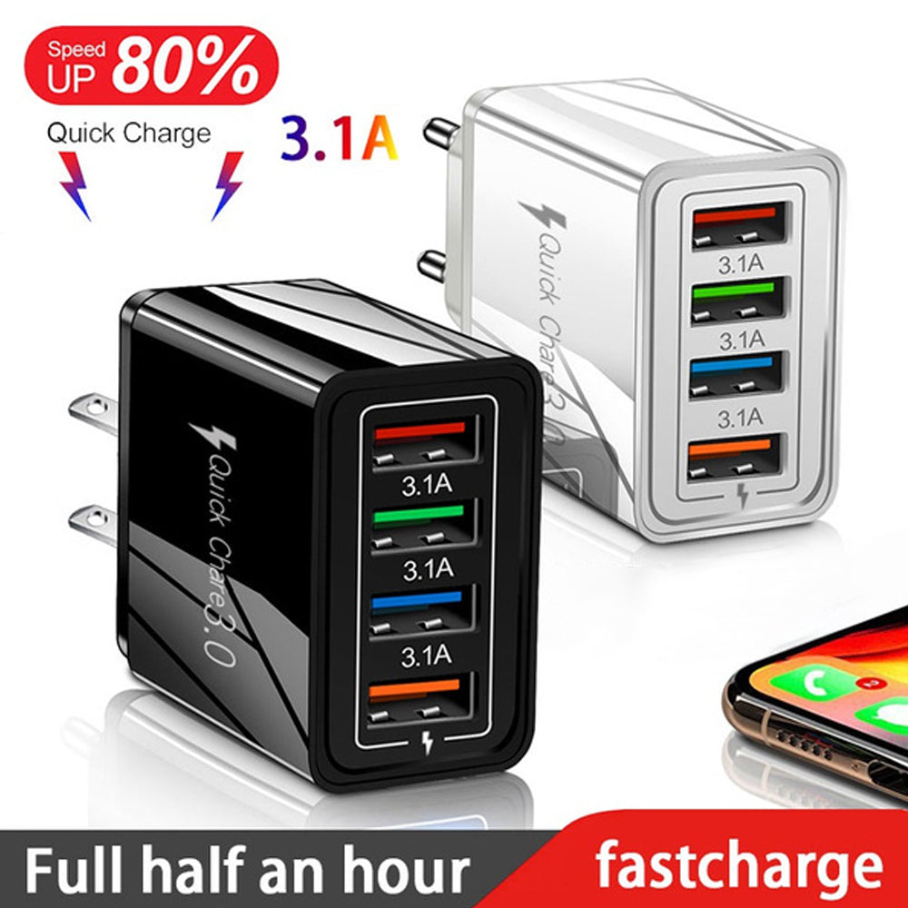 Fast Phone Charger | 4 Ports Phone Adapter | RJ2